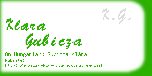 klara gubicza business card