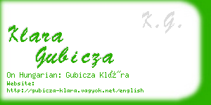 klara gubicza business card